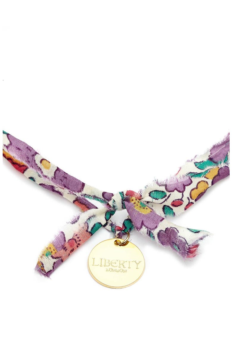Floral Print Charm Necklace, Alternate, color, BETSY