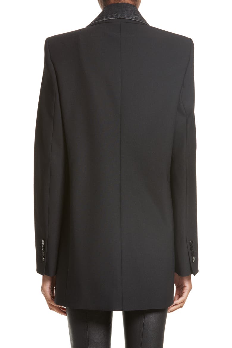 Denim & Wool Blend Layered Jacket, Alternate, color, BLACK