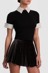 Alice + Olivia Aster Cuffed Collared Pullover