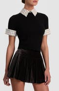 Alice + Olivia Aster Cuffed Collared Pullover