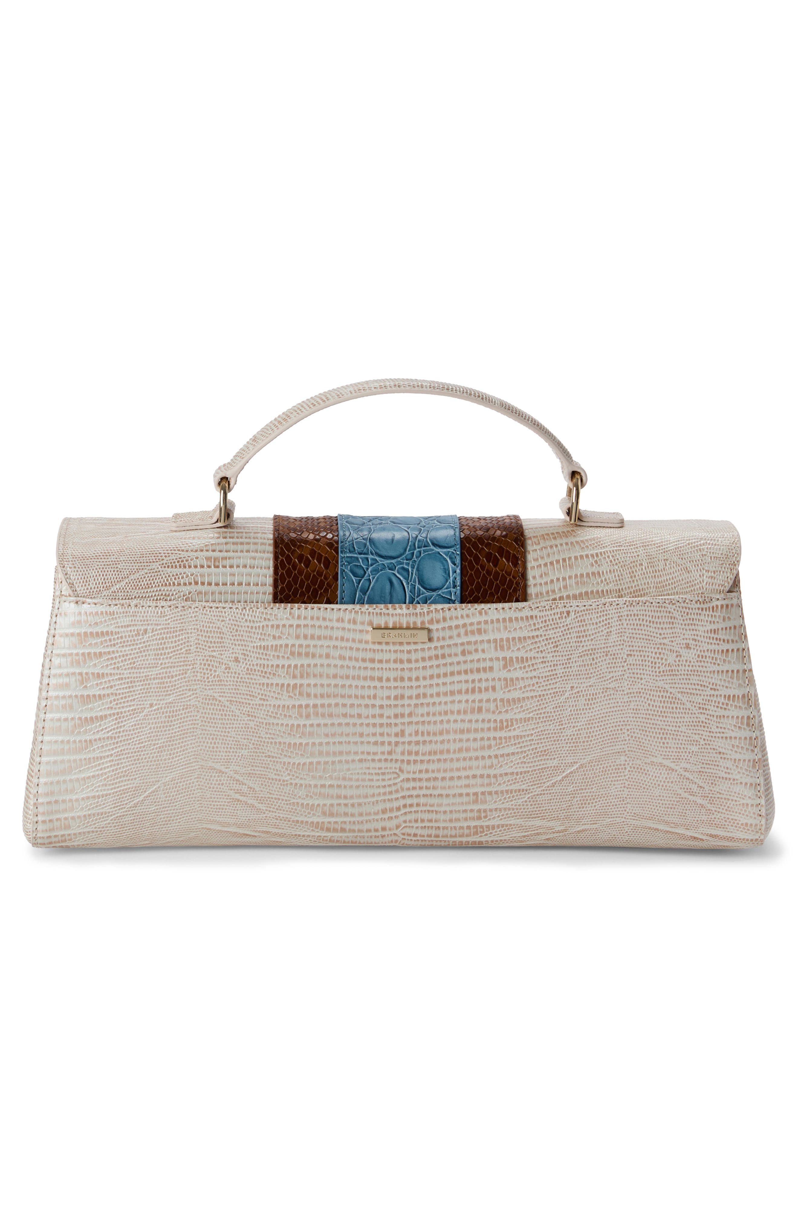 Brahmin Dayan Embossed Leather Shoulder Bag, Alternate, color, Blue