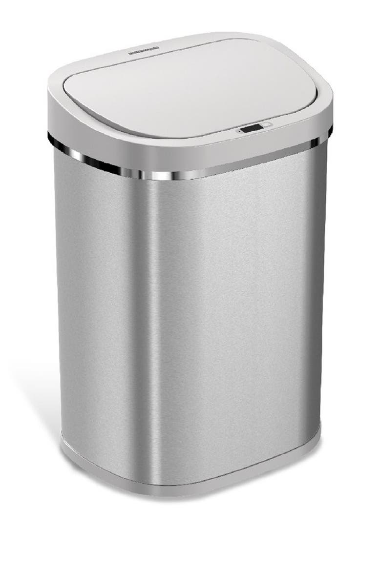 80L Silver Motion Sensor Trash Can, Alternate, color, SILVER BLACK