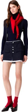 maje Contrast tweed shorts
