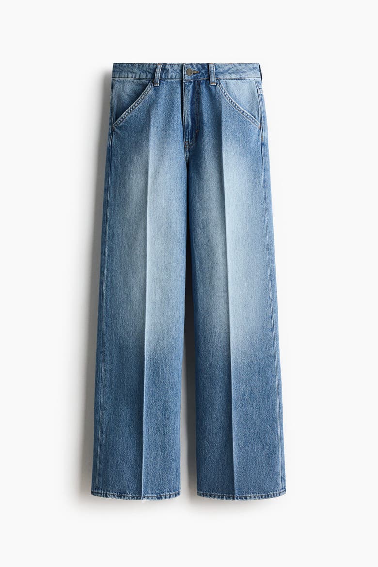 Crease-leg Jeans, Alternate, color, Denim blue