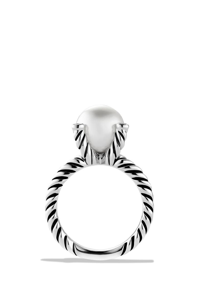 Cable Pearl Ring with Diamonds, Alternate, color, PEARL