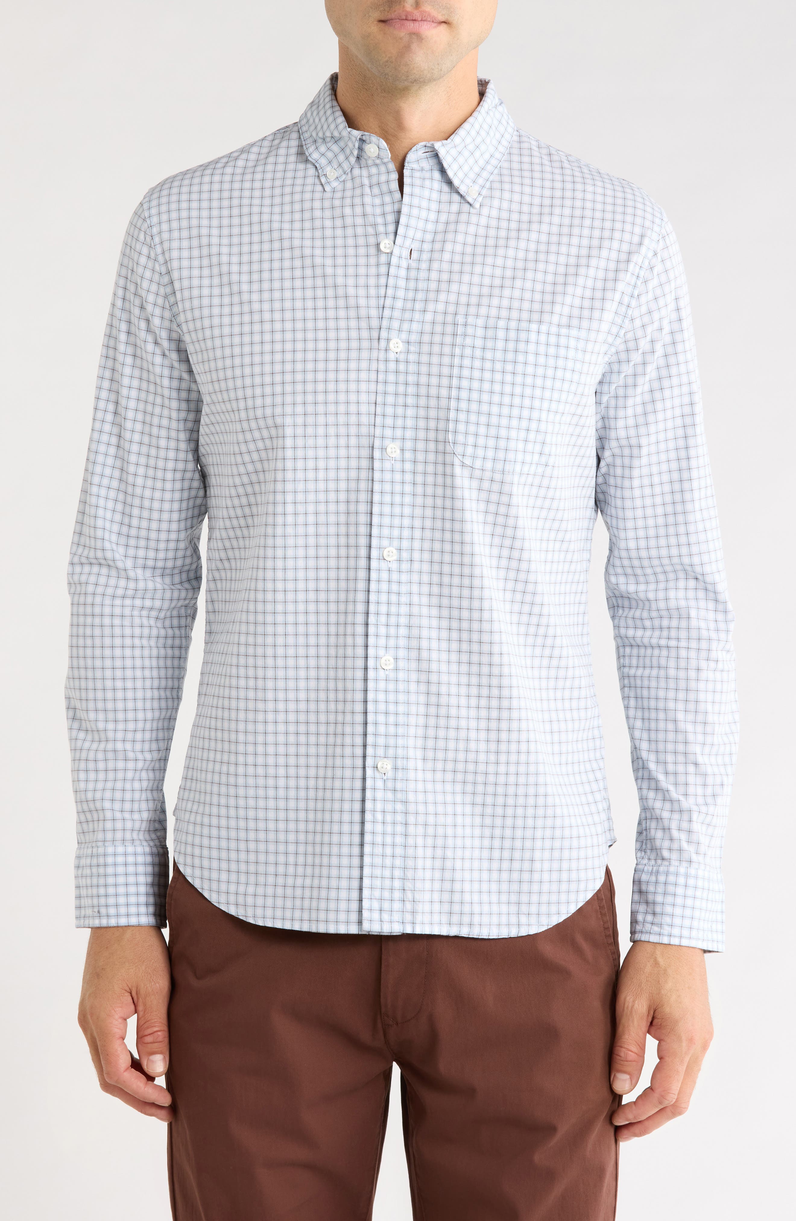 Stretch Cotton Poplin Button-Down Shirt