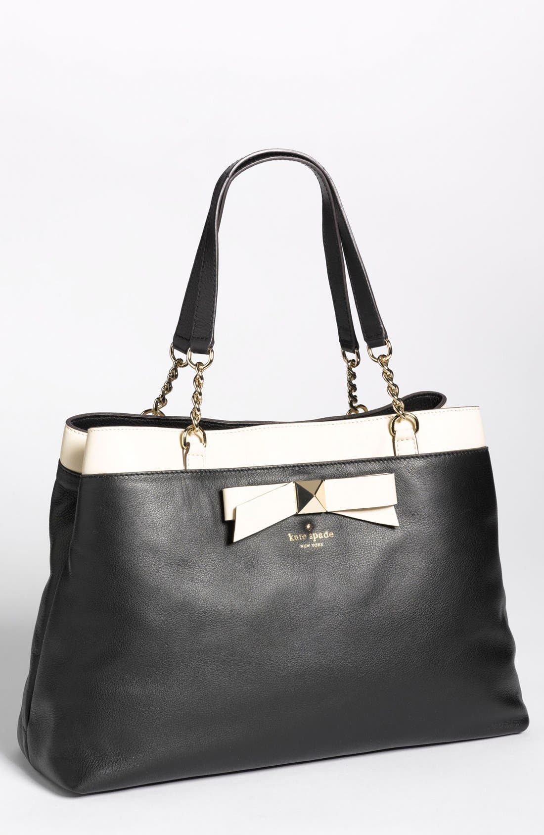 Kate Spade New York 'hancock park - maryanne' leather bow shopper, large, Main, color, 