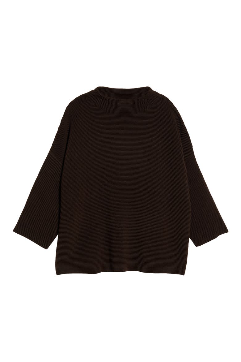 Organic Cotton & Tencel Lyocell Funnel Neck Sweater, Main, color, COFFEE