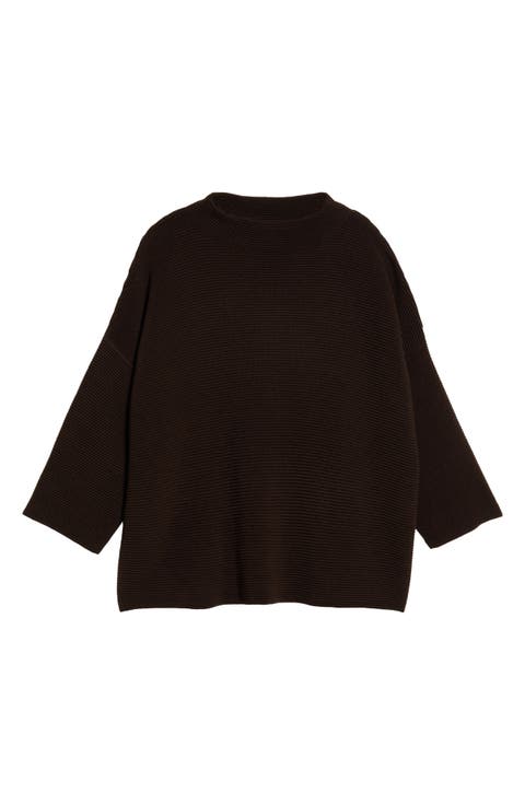 Organic Cotton & Tencel Lyocell Funnel Neck Sweater