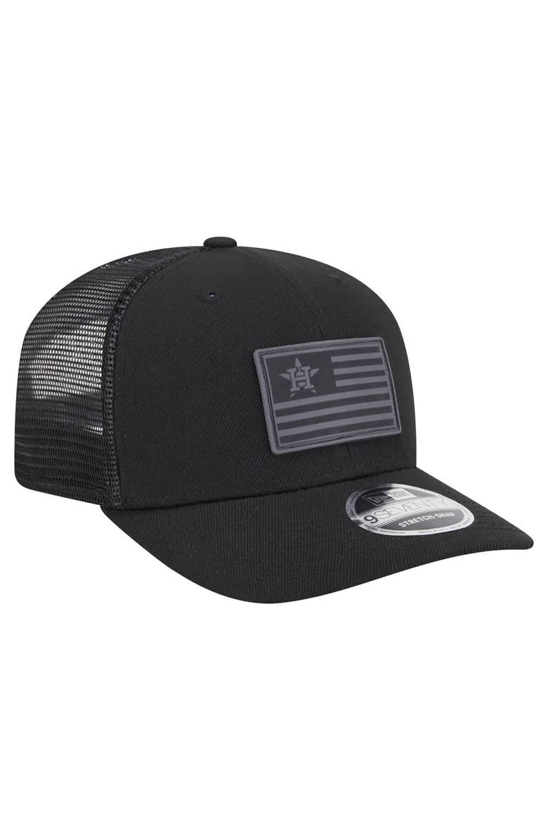 New Era Men's New Era Black Houston Astros Tonal Flag 9SEVENTY Stretch-Snap Hat, Alternate, color, 