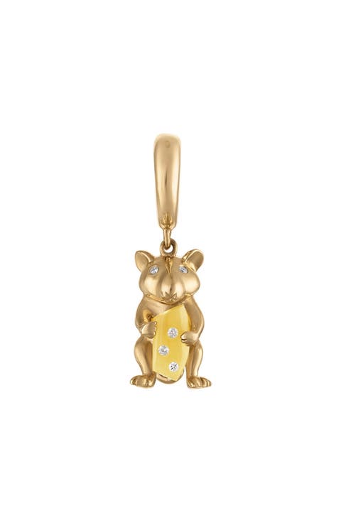 Squeak Gold Agate & Diamond Pendant