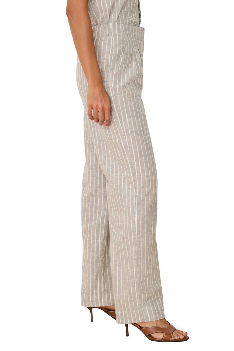 Highland Linen Blend Wide Leg Pants, Alternate, color, NEUTRAL MULTI