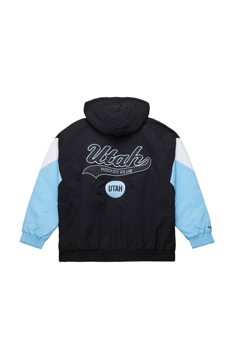 Mitchell & Ness Men's Mitchell & Ness Black Utah Mammoth Retro Anorak Half-Zip Jacket, Alternate, color, Black