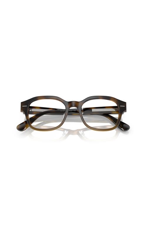 Brunello Cucinelli 53mm Rectangle Optical Glasses In Brown