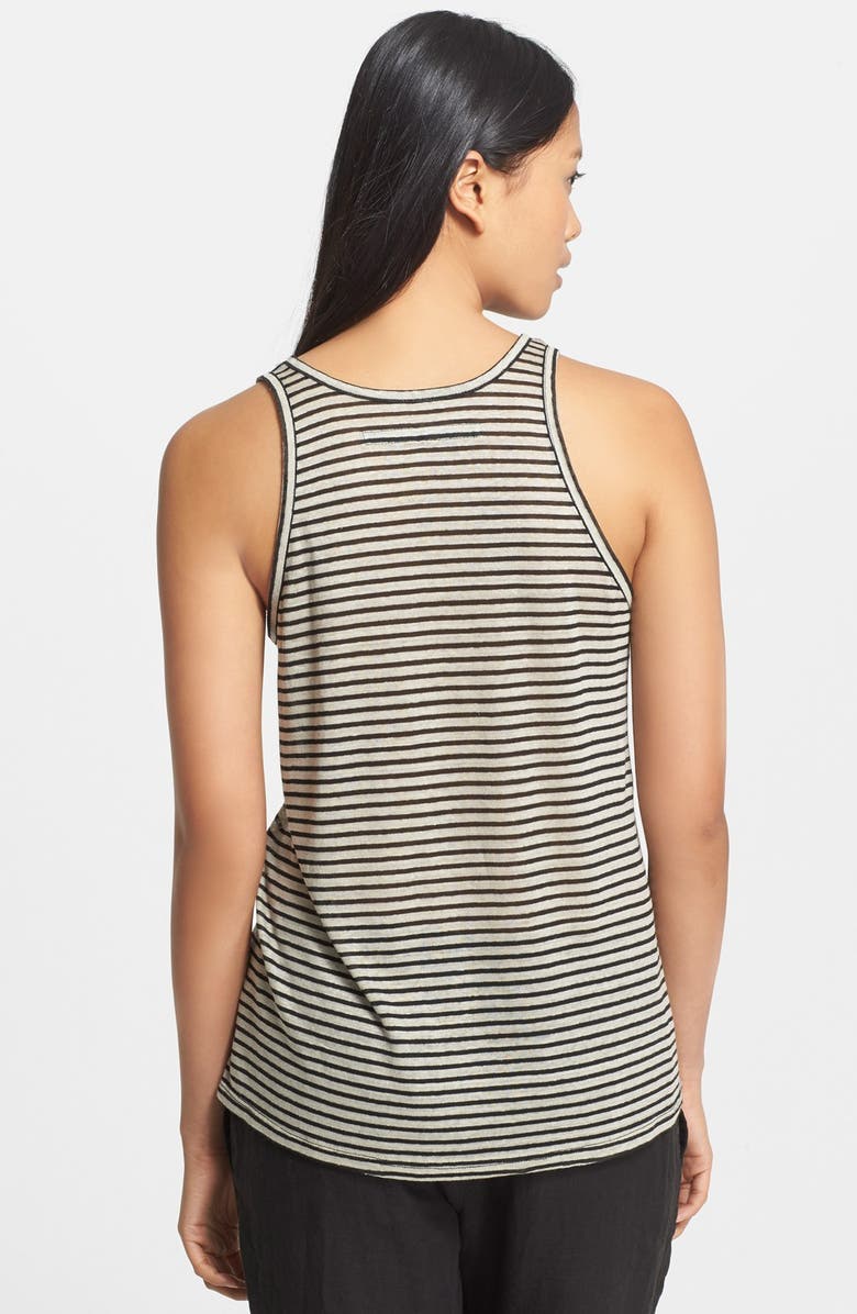 Enza Costa Stripe Linen Blend Tank, Alternate, color, 