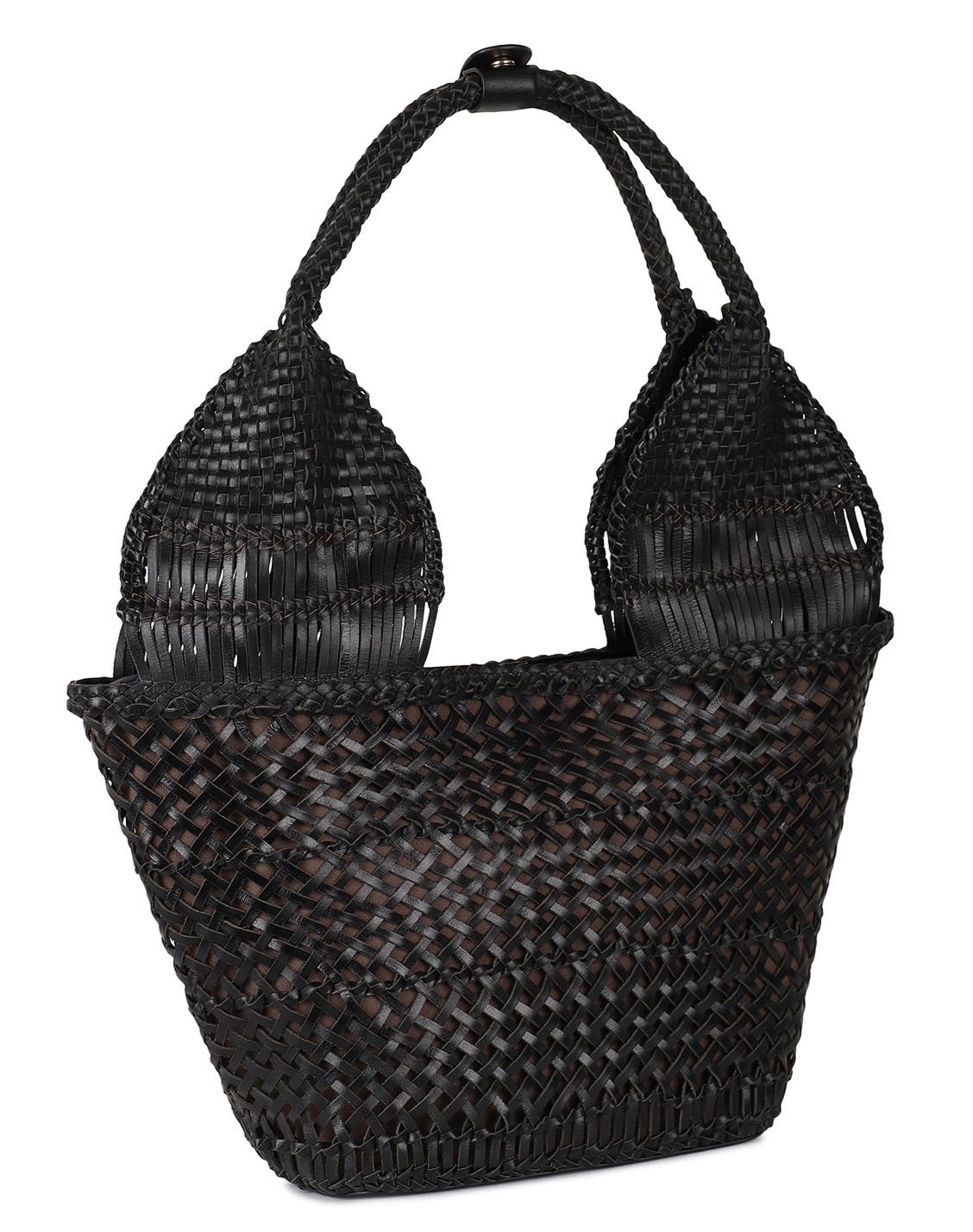 Rafe New York Margarita Woven Tote, Alternate, color, Black