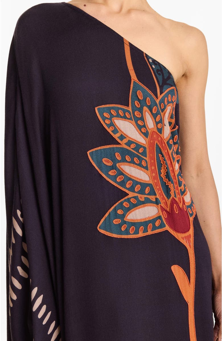 DIARRABLU Handbeaded Satu FSC<sup
®</sup
Certified Viscose One Shoulder Gown Razu Navy, Alternate, color, Razu Navy