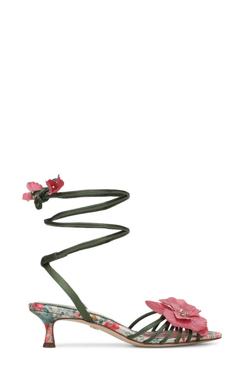 Sam Edelman Carla Lace Up Kitten Heel Green Agave Satin In Green Agave