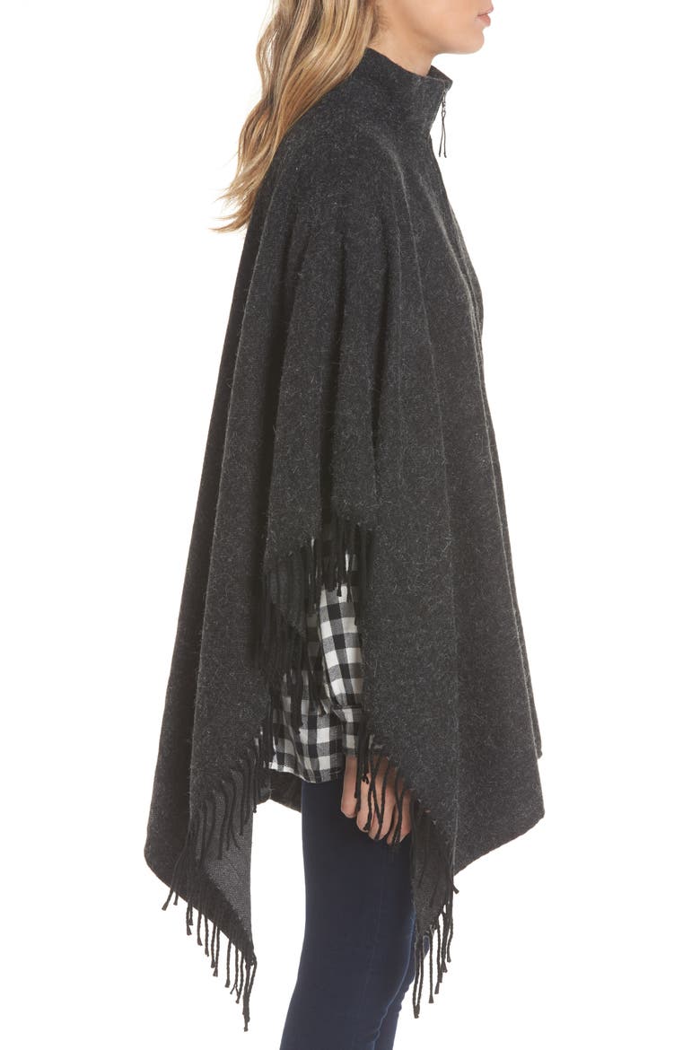 Zip Poncho, Alternate, color, GREY COMBO