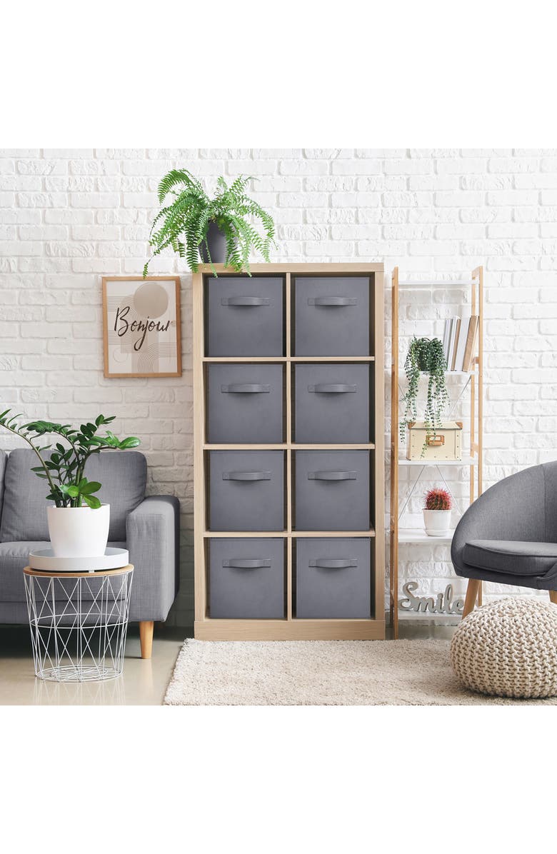 SORBUS 8-Pack Collapsible Storage Cube, Alternate, color, Gray