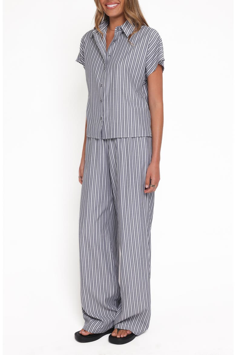 Melanie Shirt & Pants Set, Alternate, color, CHARCOAL STRIPE