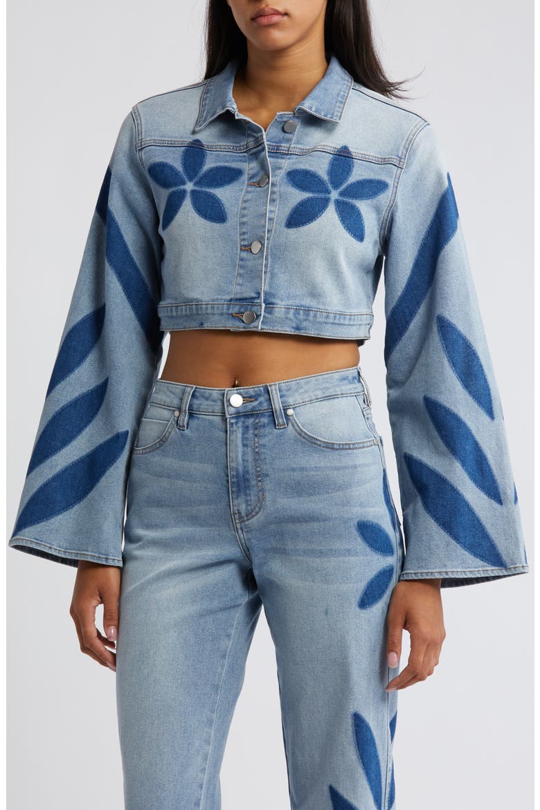 Shadow Crop Denim Jacket, Alternate, color, LIGHT WASH