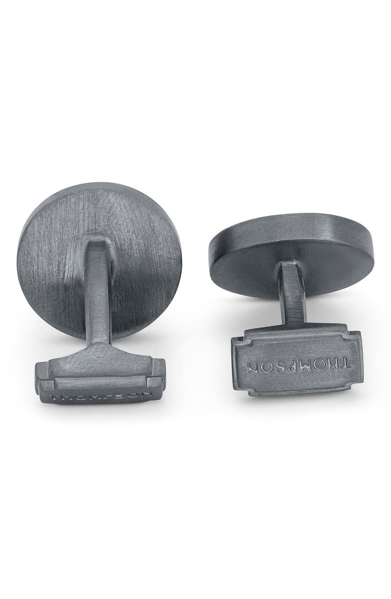 Thompson of London Tambor Button Cuff Links, Alternate, color, Black