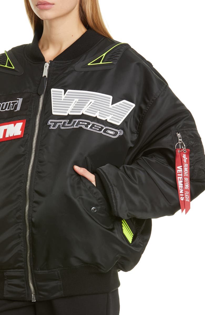 VETEMENTS Motorcycle Bomber Jacket, Alternate, color,