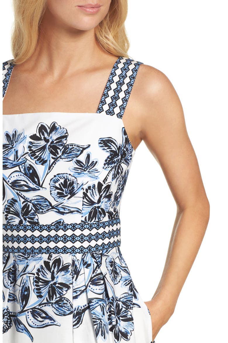 Fit & Flare Dress, Alternate, color, BLUE MULTI
