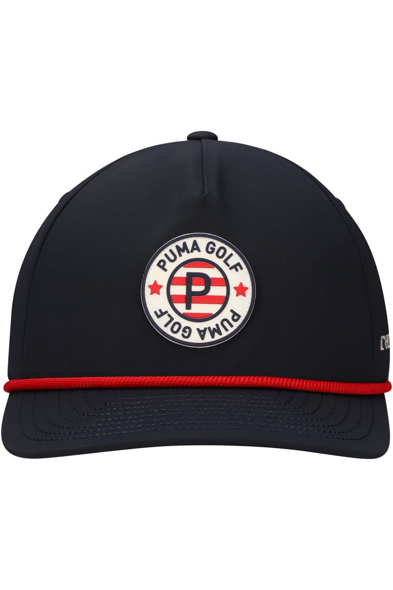 Men's Puma Navy THE PLAYERS Pars & Stripes Rope Tech Adjustable Hat, Alternate, color, Navy