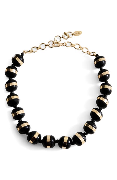 Mango Banded Bead Necklace In Black