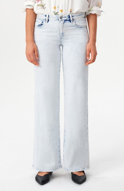 Mid Rise Wide Leg Jeans