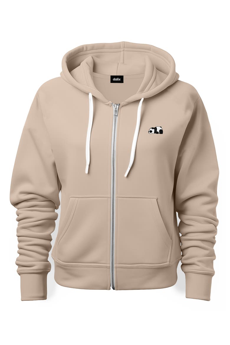 Panda Zip Hoodie, Main, color, Tan