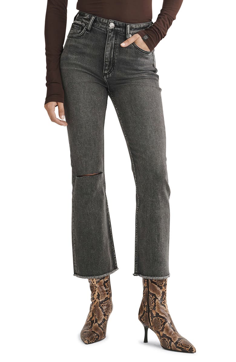 rag & bone Casey Frayed High Waist Ankle Flare Jeans, Main, color, 