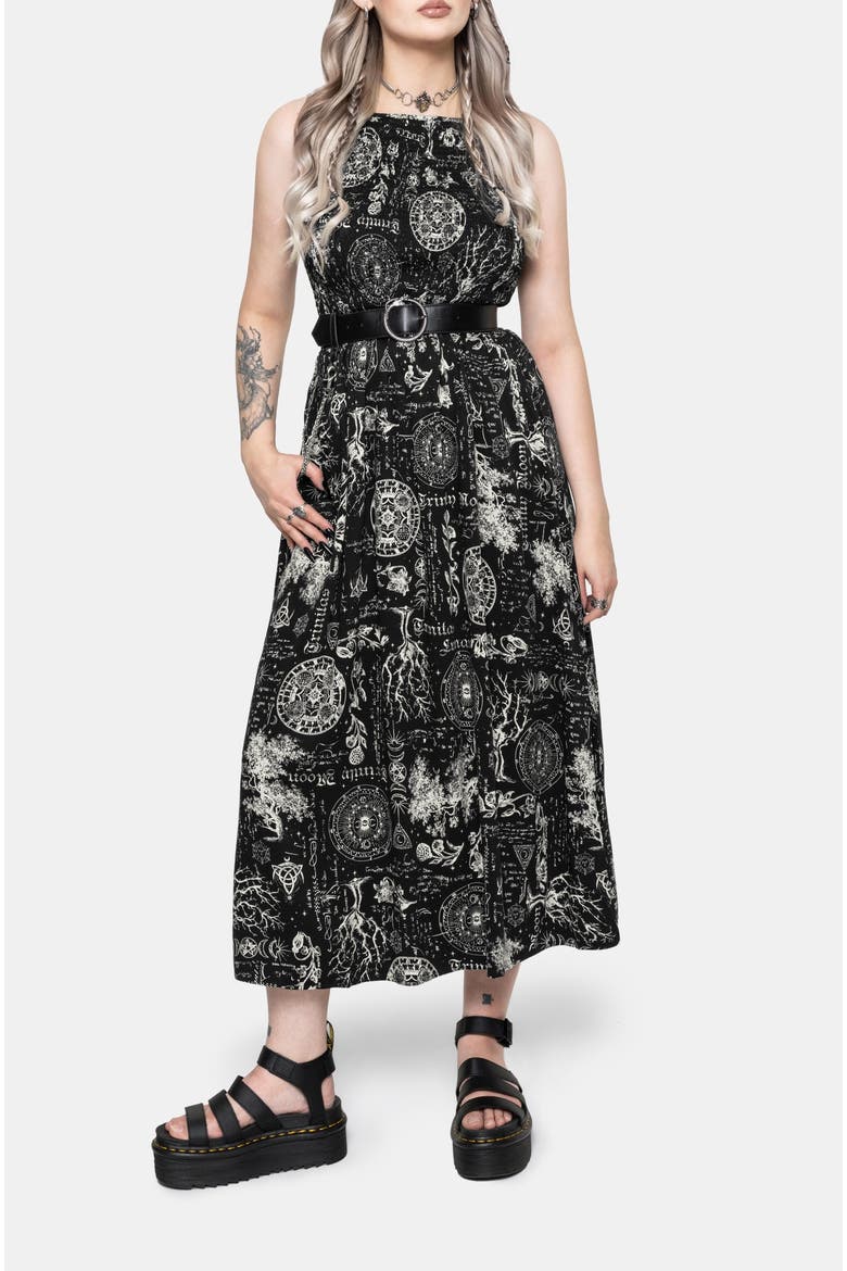 Trinity Moon Midaxi Dress, Main, color, Black