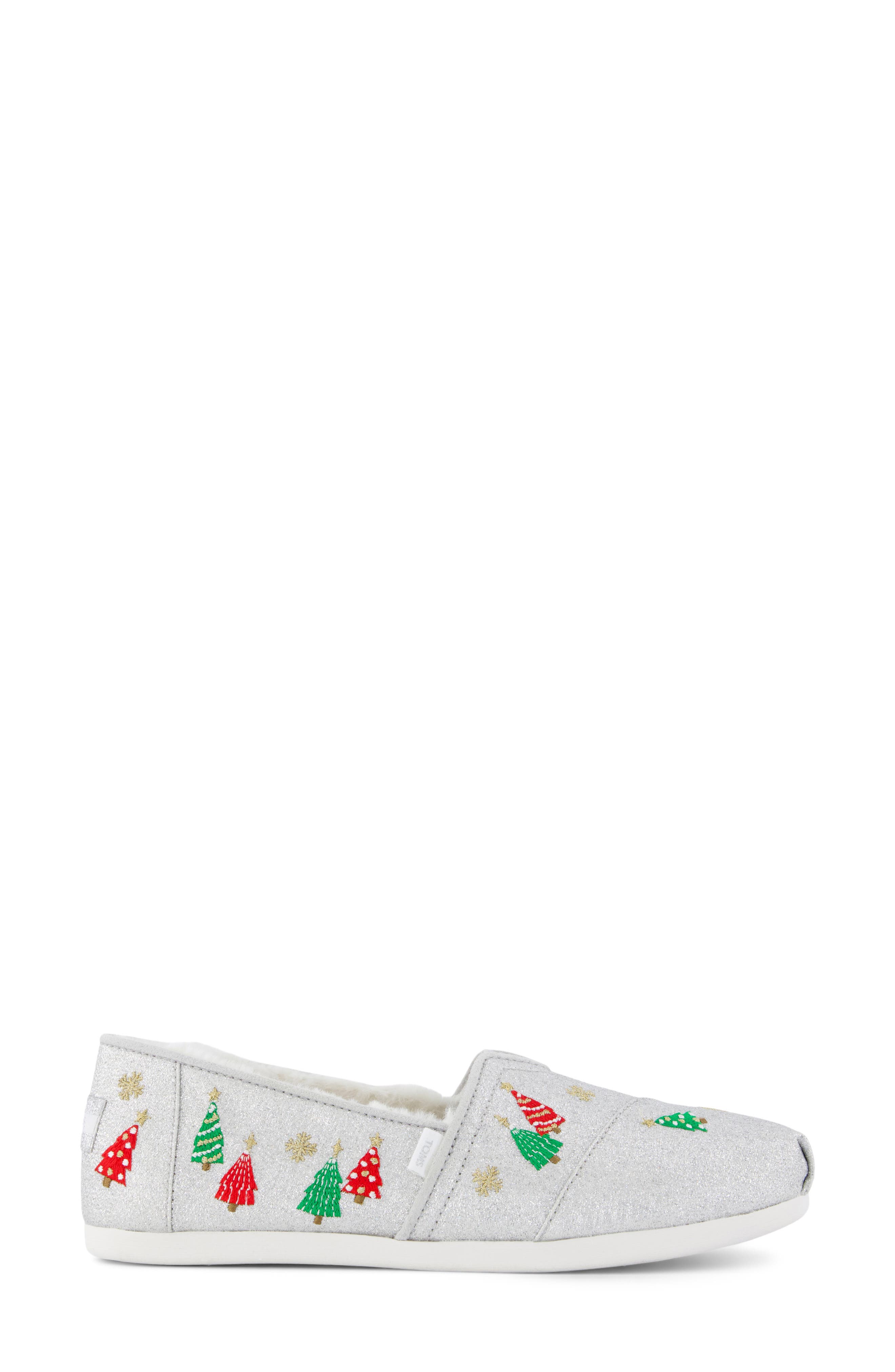 Alpargata Tree Embroidered Slip-On Sneaker, Alternate, color, SILVER