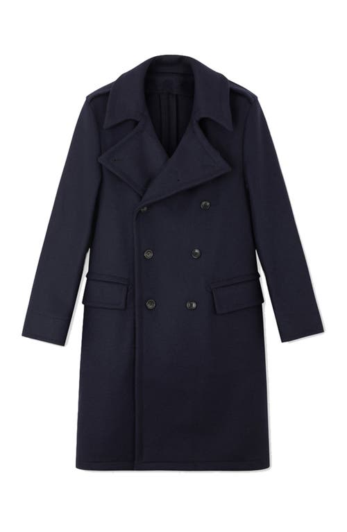 Fortela Winston Double-breasted Wool Coat In Blue