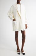 Max Mara Oversize Single Breasted Stretch Wool Canvas Blazer
