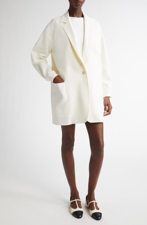 MAX MARA MAX MARA OVERSIZE SINGLE BREASTED STRETCH WOOL CANVAS BLAZER 