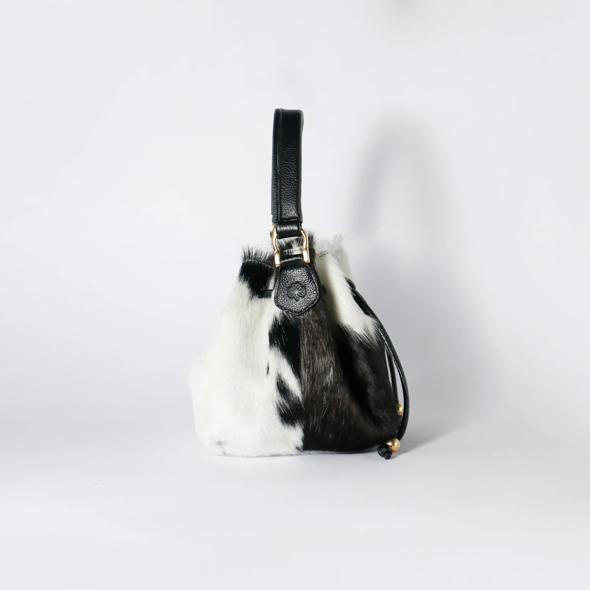 ROSZUAR Dualis Statement Handbag, Alternate, color, Black And White Natural Hair