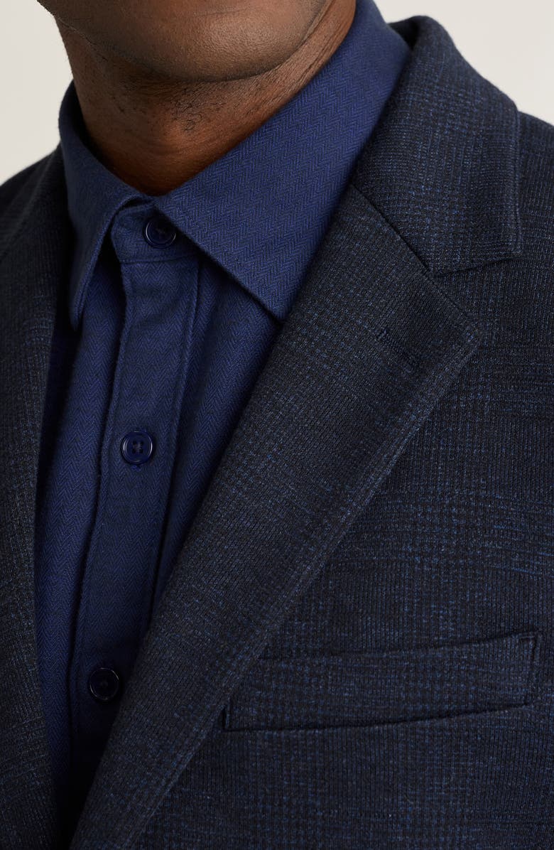 Bonobos Jetsetter Slim Fit Navy Glen Check Knit Wool Blend Sport Coat, Alternate, color, Navy Glen Check