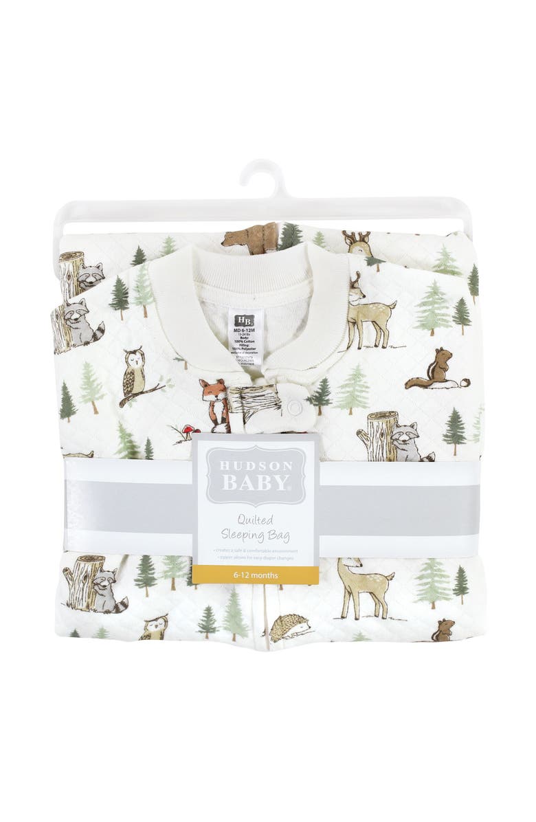 Hudson Baby Premium Quilted Sleeveless Wearable Sleep Sack, Alternate, color, Forest Animals