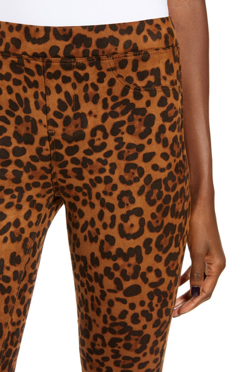 BLANKNYC Leopard Print Faux Suede Flare Pants, Alternate, color, 
