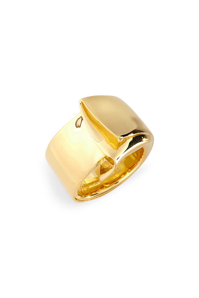 Draped Fold Ring, Main, color, 18CT GOLD PLATED