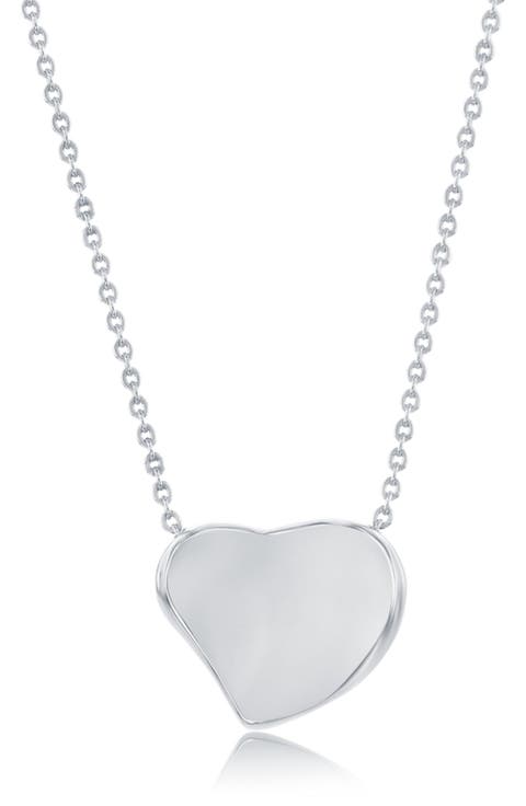 Polished Heart Pendant Necklace