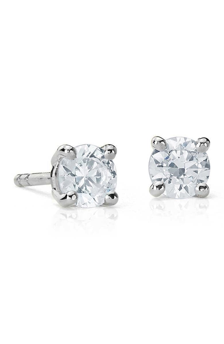 SUZY LEVIAN 14K White Gold Diamond Stud Earrings - 0.25ctw, Main, color, White