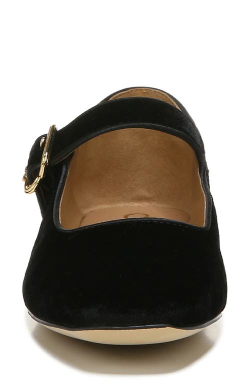 Sam Edelman Women's Michaela Square Toe Buckled Mary Jane Flats In Black Velvet