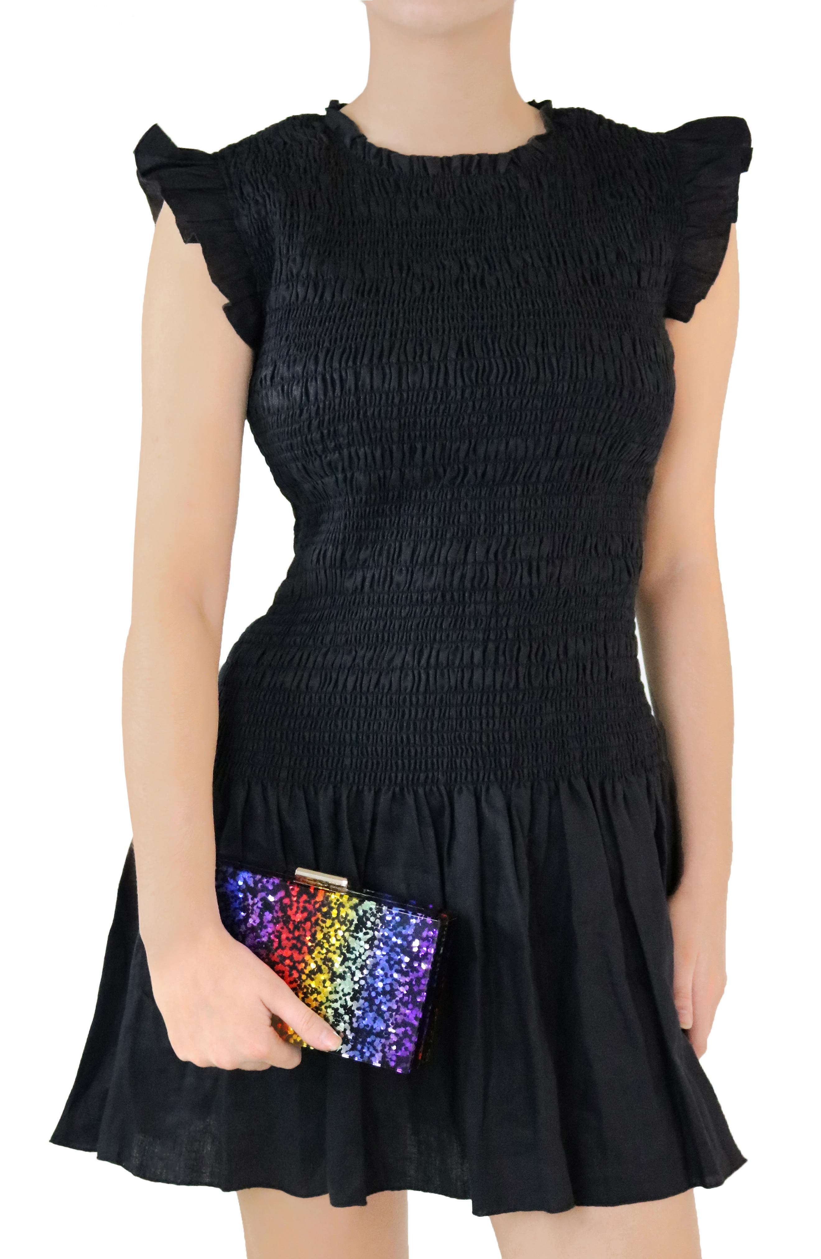 Mardi Gras Rainbow Glitter Clutch, Alternate, color, RAINBOW