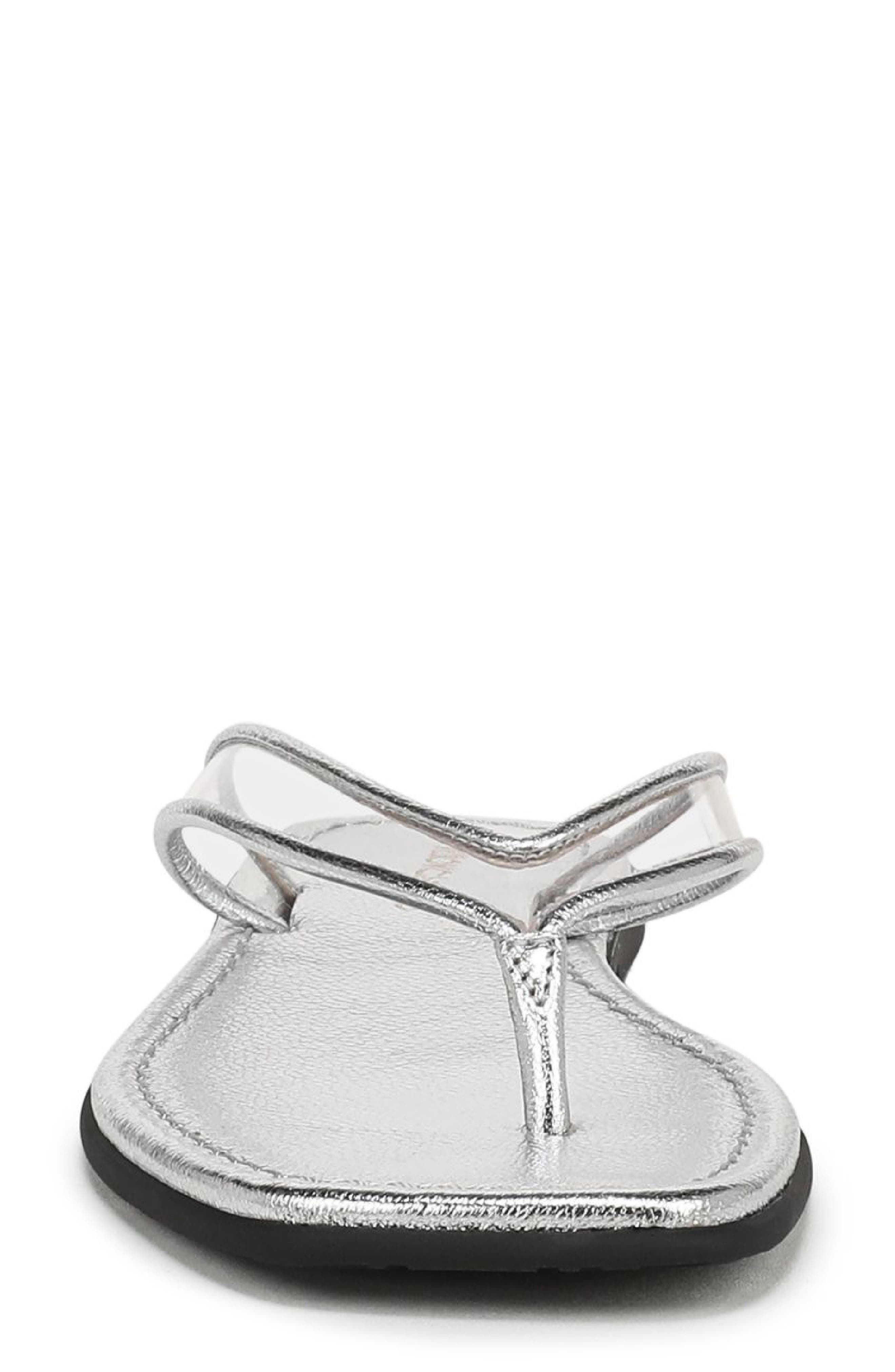 Veronica Beard Clea Flip Flop, Alternate, color, Clear/ Silver