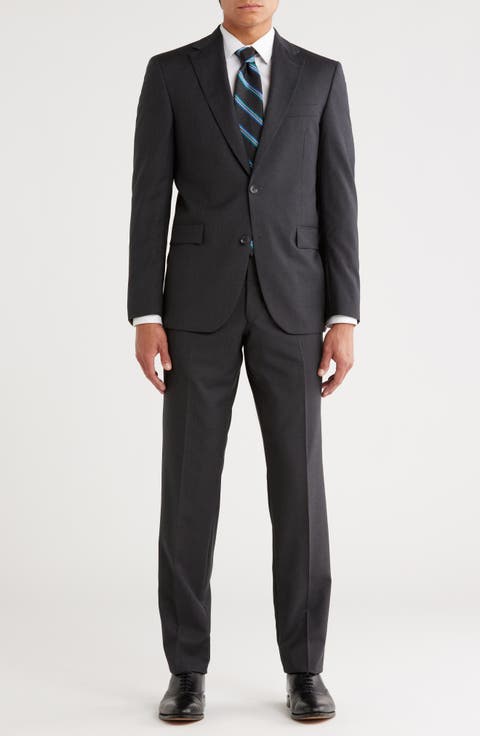 Esprit Solid Charcoal Wool Suit